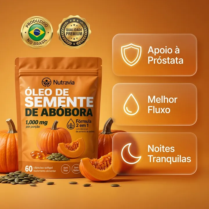 Nutravia Óleo de Semente de Abóbora, 60 cápsulas